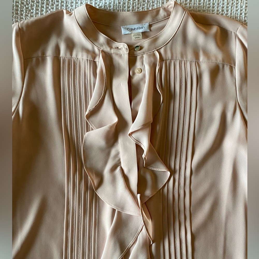 NWOT Sheer Ruffled Blouse - Picture 11 of 12
